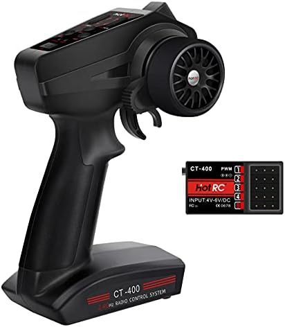 havcybin HOTRC CT-400 4CH RC Receiver and Transmitter 2.4ghz Remote Controller for RC Car Boat Tanks (Transmitter and Receiver Set)