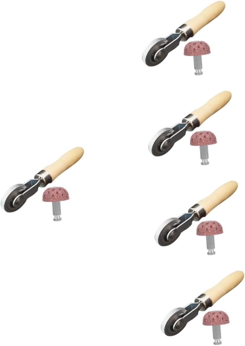 Luxshiny 5 Sets Tire Repair Tools Universal Patch Rollers Car Tire Repair Kit Wooden Rake Wheel