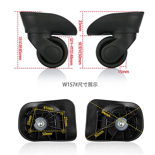Luggage Wheel,Luggage Suitcase Wheels, 360 Degree Swivel Luggage Mute Wheel Suitcase Replacement Repair Wheels Parts Spinner (W157#)2