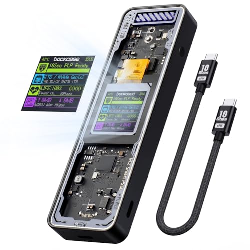 Smart 2280 M.2 NVMe SSD Enclosure con LCD Negro miniatura 1