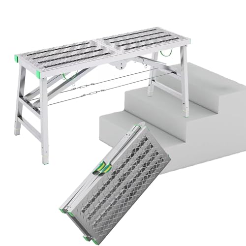 Échafaudage avec plateforme pliable chargeable 400 kg pour professionnels et particuliers
