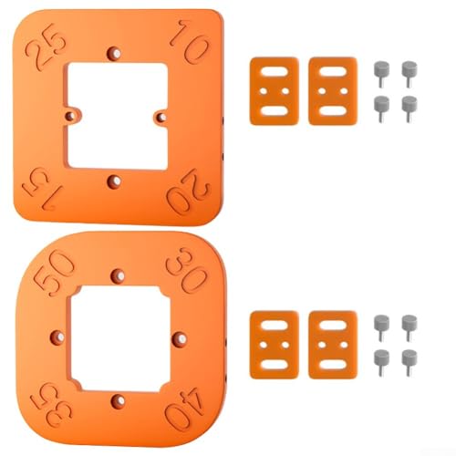 Besttoolifes Lot de 2 gabarits d'angle pour le travail du bois - Gabarit de rayon 4 en 1 pour coupe d'angle rond R10 à R50 avec outil de positionnement d'angle en plastique pour bricolage du bois