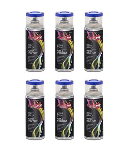 Ambro-Sol V400PAST.6 Pintura acrílica en aerosol RAL 9005 negro mate, 400 ml, 6 unidades
