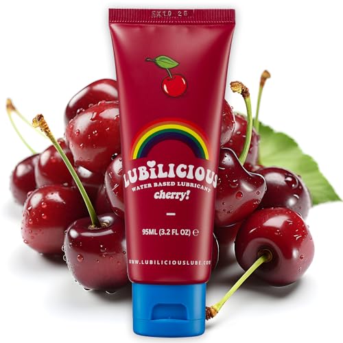 Lubilicious Water Based Lube - Cherry Flavored Lube - Cherry Lube Water Based - Edible Lube - Cherry Personal Lubricant - Personal Lube Flavored - Water Based Lubricant - Edible Lubricant 3.2 oz