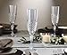 Laura Stein 4 Pack Disposable Crystal Style Flute Glasses with Stem