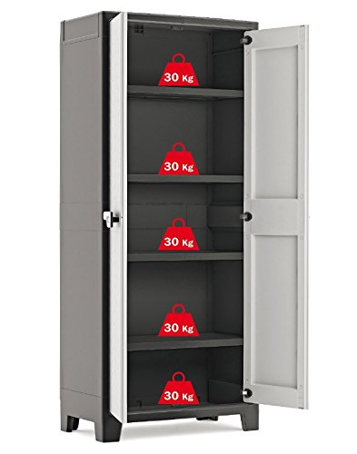 Kis Titan Water Resistant High Tall Plastic Cupboard - Garden Storage Box Outdoor Locker