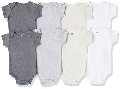 Image of Hudson Baby Unisex Cotton Bodysuits, Heather Gray, 3-6 Months