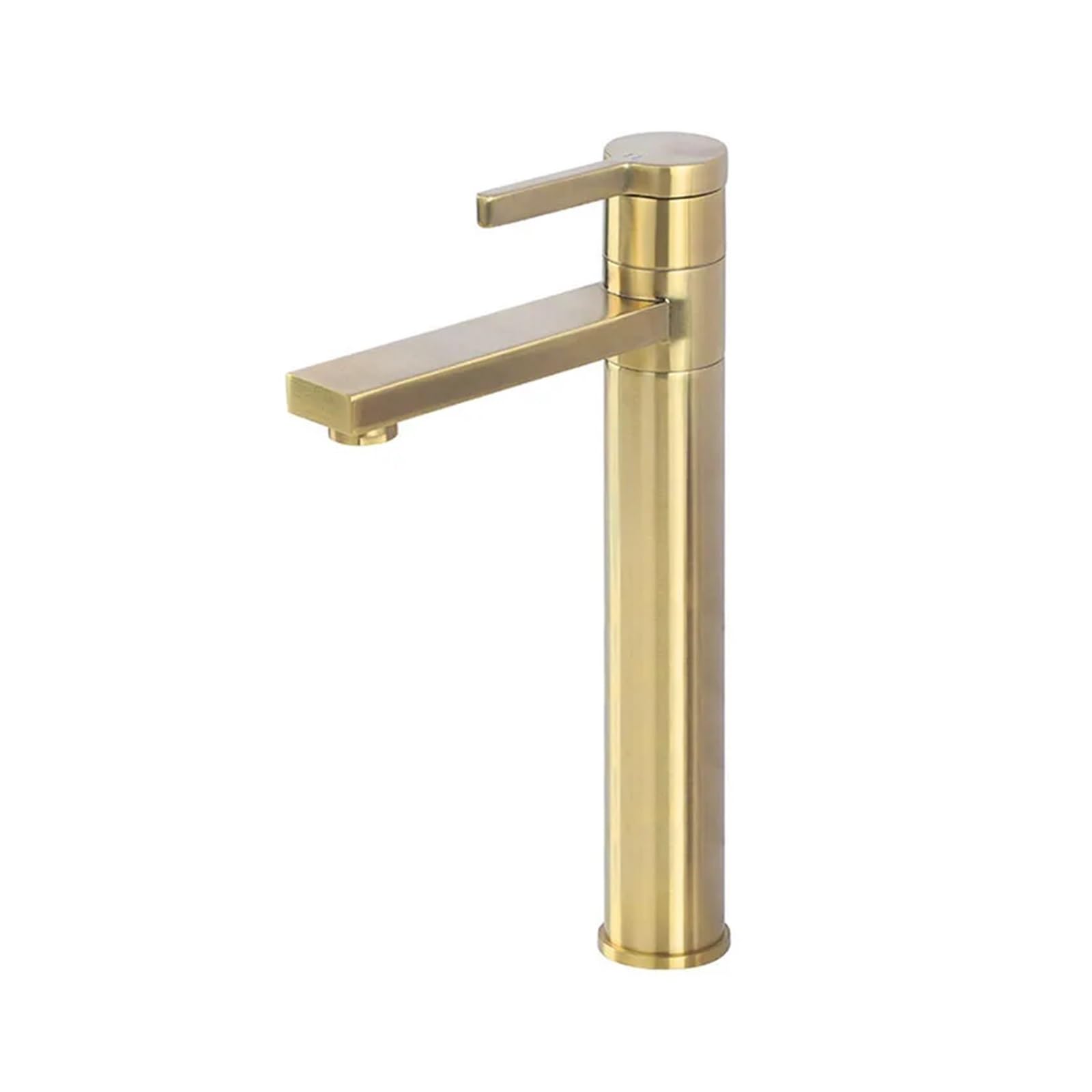 Robinet de lavabo rotatif haut en laiton fini or brossé pour mitigeur d'eau de vasque