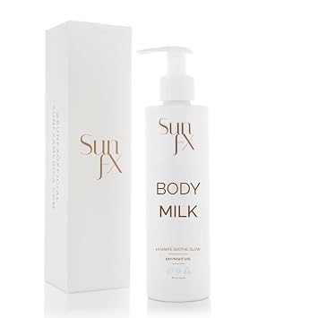 SunFX Body Milk Nourishing Hydrating Lotion with Shea Butter & Aloe | Daily Moisturizer for Healthy, Glowing Skin | 8 fl oz