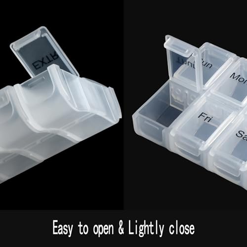 Image of 2 Packs Weekly Travel Pill Organizer Case for Purse with Removable 7 Day Box, Fashionable Pill Container for Medicine, Vitamin, Supplement