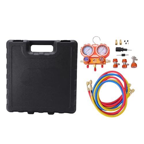 Kit de manómetro AC Hilitand para HVAC, juego de mangueras de carga de refrigerante con 3 mangueras de 5 pies para refrigerantes R12, R22, R134, R502 y R1234yf miniatura 6
