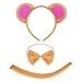 Xcgbxzd Monkey Costume Set Cute Monkey Ears Headband Bowtie and Tail Animal Costume Kit for Halloween Party Dress Up Brown