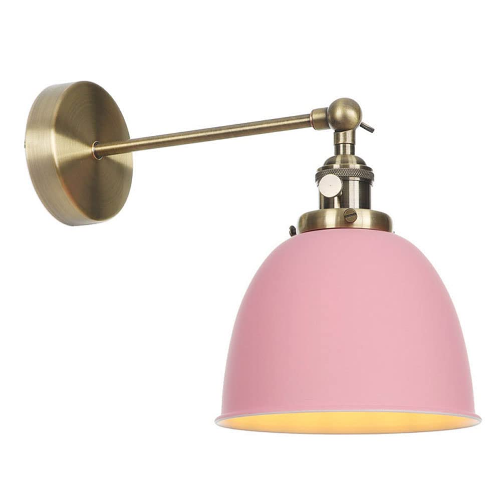 Kbuukyyxouy Pink Dining Room Decor Wall Sconce, Colorful Unique Decor Wall Lighting Fixture, Metal Indoor Minimalist Creative Wall Lamp, For E27 Warehouse Fireplace Wall Mount Light(Pink)