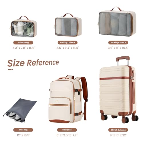 Image of YAMTION Luggage Sets 6 Piece,Hardside 20In Suitcase with Spinner Wheels,TSA Lock,Carry On Suitcase Travel Essentials for Personal Items
