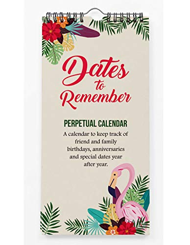 Inkdotpot Flamenco Y Flores Calendario Perpetuo Colgar En La Pared Aniversario Evento Especial Recordatorio Calendario Libro Diario Estacionario Colgar En La Pared De Tarjetas De Regalo De Cumpleaños Cover