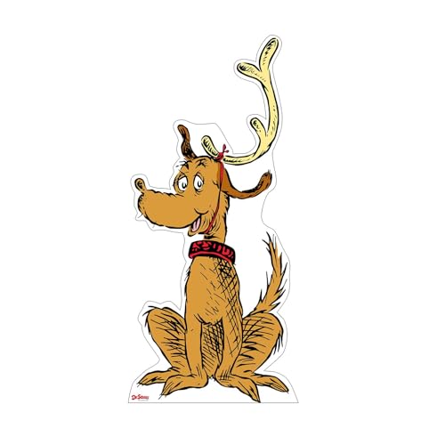 Dr. Seuss The Grinch Max Cardboard Standee – Life Size Grinch Dog Character Cutout Party Decoration For Classrooms, Libraries, And Holiday Parties -Officially Licensed