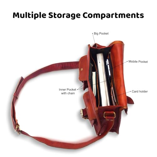 Women Vintage Style Genuine Brown Leather Crossbody Shoulder Bag Handmade Purse4