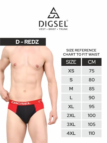 Image of Men 100% Combed Cotton Outer Elastic Self Design Briefs D Redz