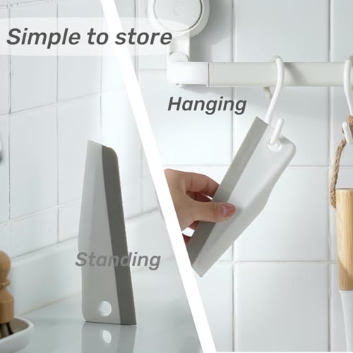 Image of 4 in 1 Small Squeegee, Silicone Squeegees for Kitchen & Bathroom Countertop Cleaner, Household Window Mirror Squeegee, Tile Wall & Car Windshield (1)