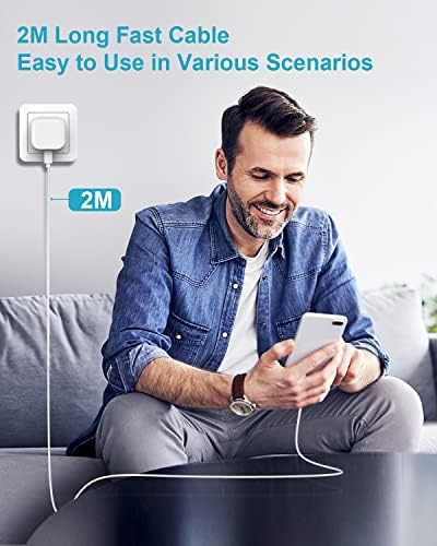iPhone Fast Charger, iPhone Charger Plug and Cable 2M [Apple MFi Certified], HOSOW 20W USB C Fast Charger iPhone Power Adapter with USB C to Lightning Cable for iPhone 14 13 12 Pro Max/Mini/11/XS/SE/8