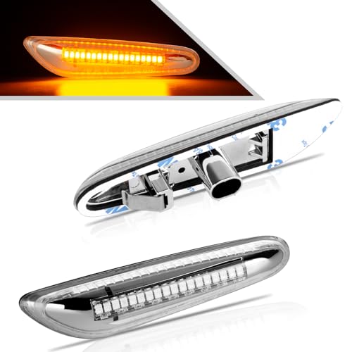 OZ LAMPE Intermitente Lateral LED para BM W E92 E46 E87 E81 E36 E90 E91 E60 E61 E88 E93 E53, Luce Intermitente Lateral 2 Piezas, Indicador Laterales Canbus