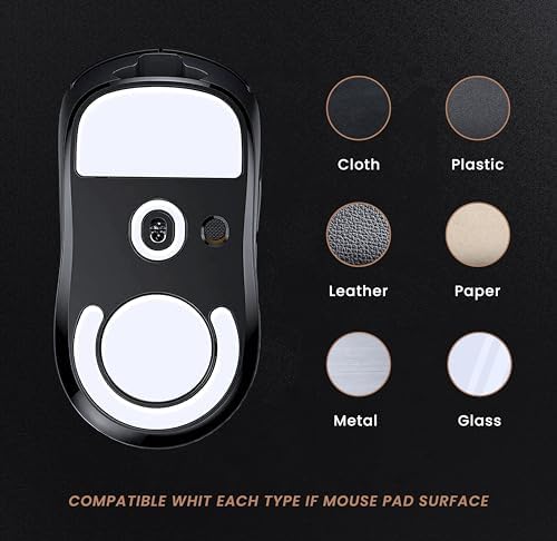 PWNAGE SmoothGlide PTFE Rounded Replacement Mouse Skates Feet for G Pro X Logitech Superlight GPX, Ultra-Smooth and Durable, 3M Adhesive, Gaming Mouse White — view 4
