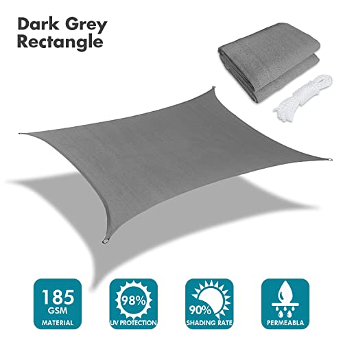 Image of KANAGAWA 16'X18' Sun Shade Sail Dark Gray Curved Rectangle Customizable