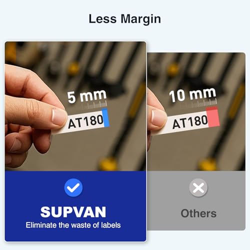 SUPVAN E11 Bluetooth Label Maker Machine with 4 Tapes, Support Keyboard & App with 30+ Fonts and 660+ Icons, Rechargeable Inkless Labeler for Home, Kitchen, Office, School, Organiz image 3