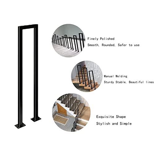 Rampe d'escalier nordique noire 95 cm pour décoration intérieure chic - 3
