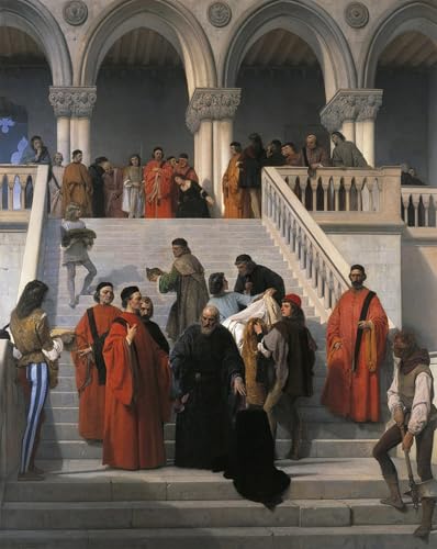 Cuadro Los últimos momentos del Dux Marin Faliero lienzo Hayez 60x90cm