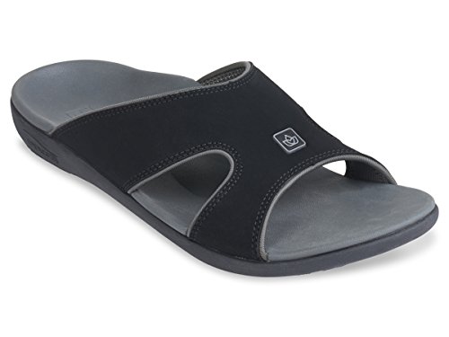 Spenco Men's Kholo Slide Sandal, Carbon/Pewter, 9 M