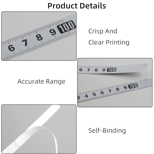 Selbstklebendes Maßband 4 Stück, 1m Metrisches 3 Spezifikationen zum Aufkleben, 2x Links Nach Rechts, 1x Rechts Nach Links, 1x Der Mitte Nach Links Nach Rechts