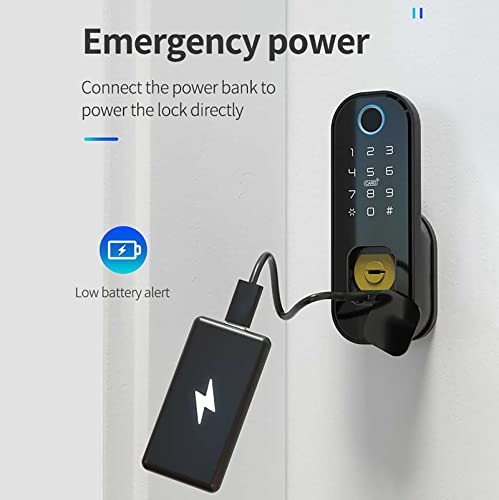 Bloqueio De Senha De ImpressãO Digital Inteligente, Com Tampa, Para Aplicativo/Bluetooth, Para Porta