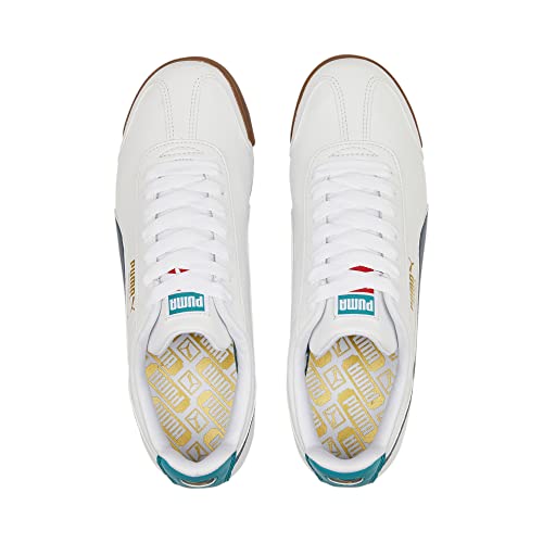PUMA PUMA Men's ROMA BASIC PLUS Sneaker, Puma White-Evening Sky-Gum, 13