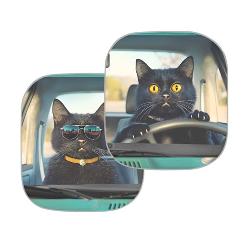 Image of Fashion Cat Car Interior Accessories Sun Protection Easy to Install Automotive Windshield Sunshades Keep Cool UV Rays Protection for Most Sedan Truck Van 28.5 x 25.5 inches
