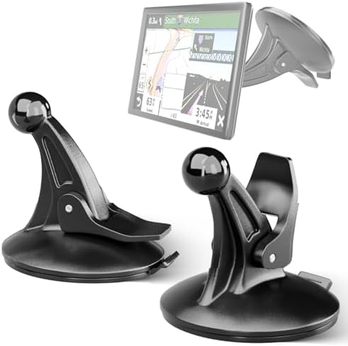 EWAY 2PCS GPS Car Holder Mount for Garmin Nuvi Windshield Dashboard with Strong Suction Cup, 17mm Swivel Ball Mounting Pattern Replacement for Garmin GPS Navigator Navigation Car Dash Mount Cup Holder