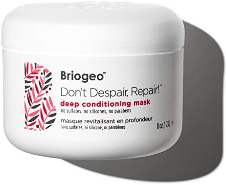 Briogeo Don’t Despair, Repair Deep Conditioning Hair Mask for Dry, Damaged or Color Treated Hair | Repairs Straight, Wavy and Curly Hair | Vegan, Phalate & Paraben-Free | 8 Ounces
