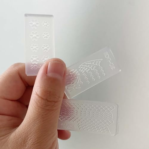 Cotsdan 3 peças de decoração de arte de unhas florais molde de resina flor 3D estênceis de silicone