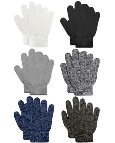 Image of ONESING 6 Pair Baby Gloves Toddler Gloves Toddler Winter Gloves Kids Gloves Winter Stretchy Knit Gloves for Kids Boys Girls