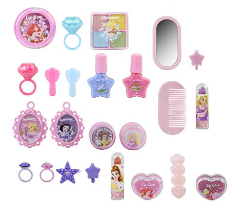 Markwins Disney Princess Calendrier de l'Avent 24 Produits de Maquillage & Accessoires Rouges à Lèvres Vernis Gloss