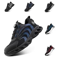 Loiston Sicherheitsschuhe Herren Arbeitsschuhe Damen Stahlkappe S3 Arbeits- & Berufsschuhe Leicht S1 Stahlkappenschuhe Schutzschuhe Arbeits Schuhe Unisex Blau K02 Gr.41