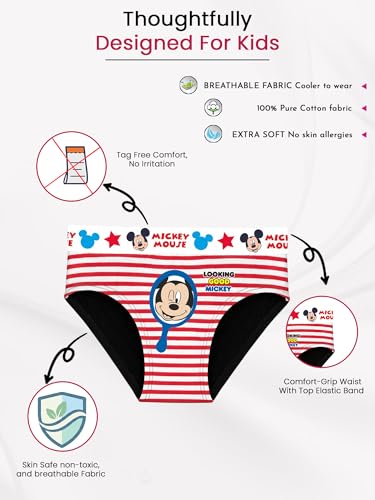 Image of Bodycare Mickey & Friends Boys Brief Solid Print ASSORT Pack of 4
