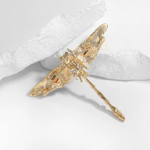 Image of Dragonfly Brooch Rhinestone /Enamel Dragonfly Brooches Lapel Pin for Women Elegant Outfits Dragonfly Jewelry Gifts