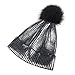 Produktbild SOIMISS Winter Knit Beanie Hut Fuzzy Pelz Plüsch Hut Metallic Shiny Beanie Skull Pom Für Frauen Männer