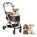 gibxiyza 2 in 1 Pet Stroller Dog Stroller Cat Stroller Pet Folding Carrier with Removable Storage Basket Dog/Cat Travel Stroller Foldable Lightweight Dog Carrier for Medium Large Pet 1 Set
