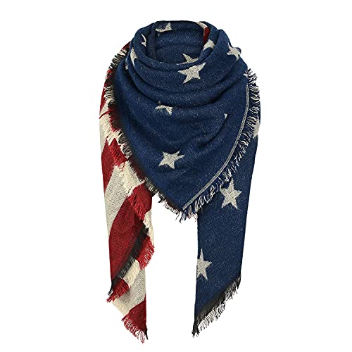 Zando Women Scarf Lightweight Scarfs Fashion Womens Scarves Tartan Scarf Oversized Scarfs For Women Fall Winter Blanket Scarfs Cozy Large Scarf American Flag Scarfs 2 #TOP11