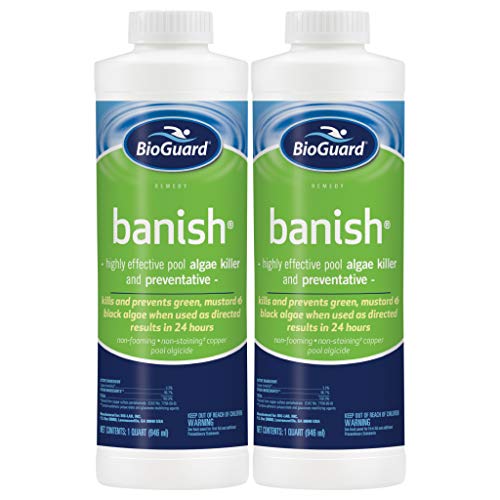 BioGuard Banish Pool Algae Preventative, 1 Quart, Pack of 2, Fast-Acting, Non-Foaming, Keeps Water...