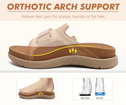 Image of COFACE Women's Orthotic Sandals Comfortable Plantar Fasciitis Arch Support
