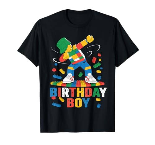 Briques d'anniversaire pour garçon Dabbing Master Builder T-Shirt