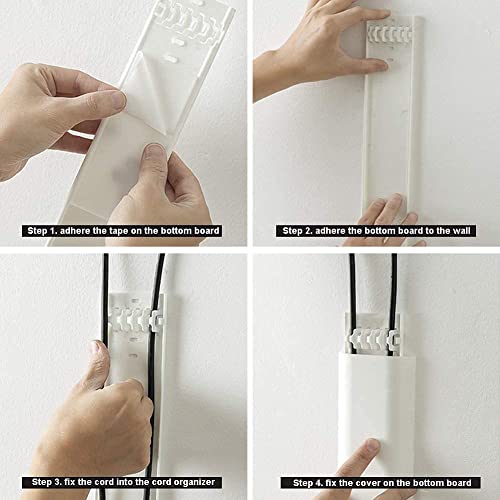 Image of RKPM HOMES Cable Protector I Concealer Cord Cover I Self-Adhesive Wall Mount Paintable Cable Management for Home, Office, Warehouse I Easy to Unfold & Open I Raceway to Hide Wires (Pack of 4, Grey)